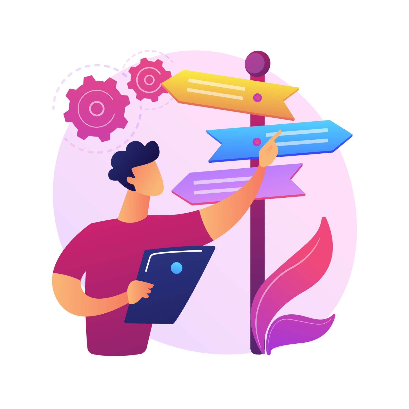 Decision making abstract concept vector illustration. Problem solving skill, leadership, decision-making framework, tree analysis, rational approach, business management abstract metaphor.